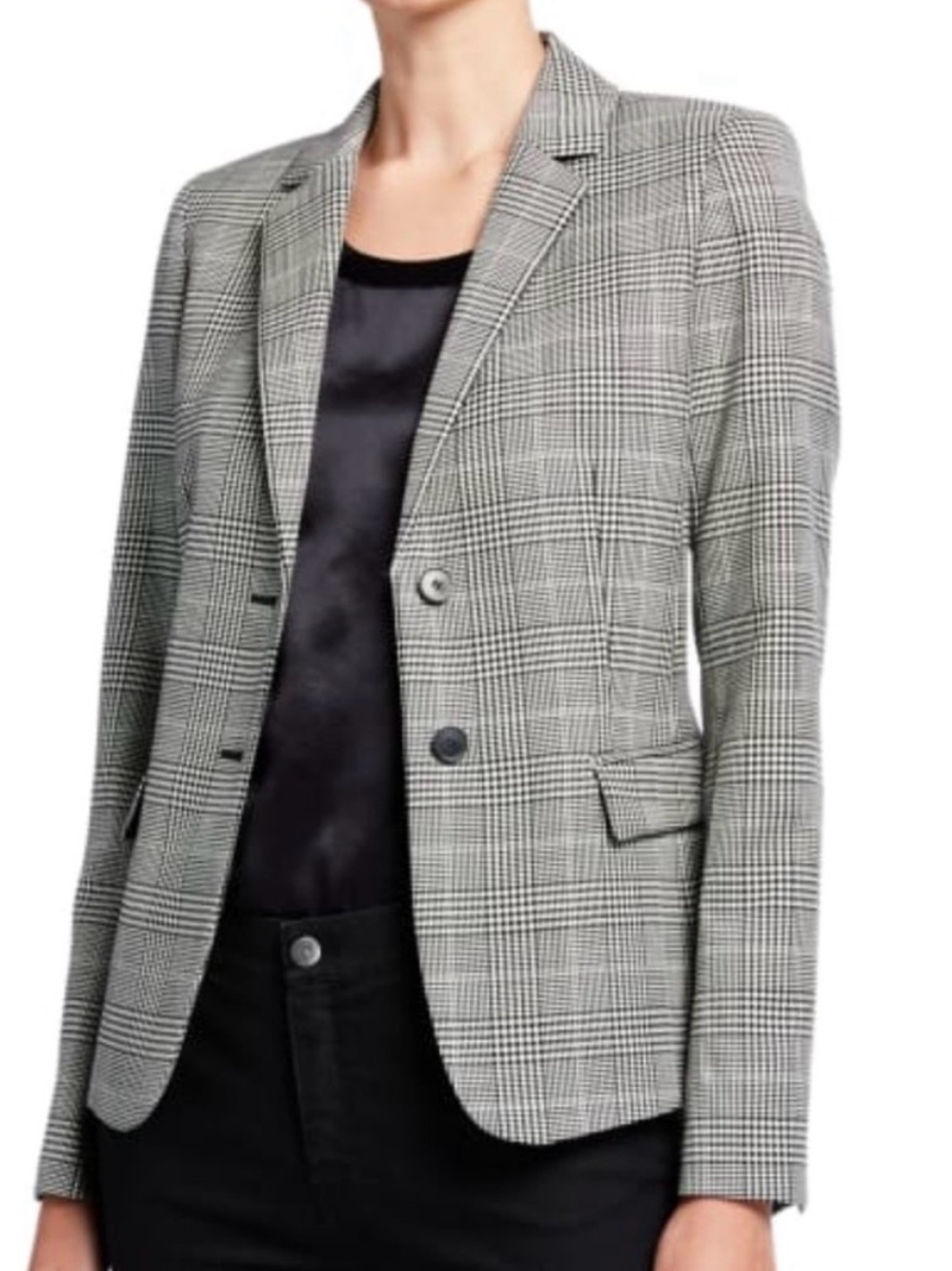 Lafayette 148 New York Thatcher Houndstooth Plaid Blazer